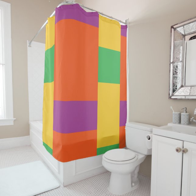 Farbblöcke Duschvorhang (Beispiel)