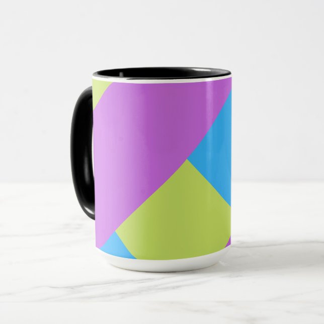 Farbblöcke grün Lila blau Tasse (Vorderseite Links)