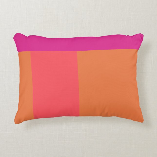 Farbblöcke in heiß rosa und orange dekokissen (Vorderseite)