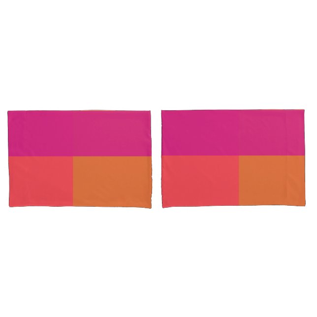 Farbblöcke in heiß rosa und orange kissenbezug (Vorderseite-Set)