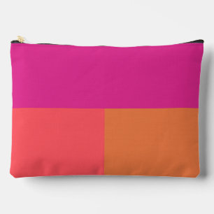 Farbblöcke in heiß rosa und orange zubehörtasche