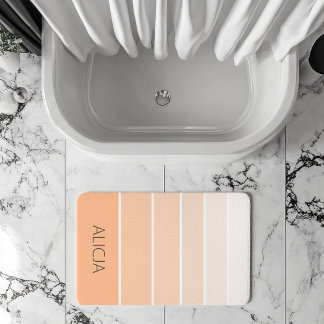 Farbblöcke Peach Fuzz | Eleganter Name Badematte