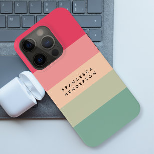 Farbblockhorizontaler Streifen Rosa und grüne Mono Case-Mate iPhone Hülle