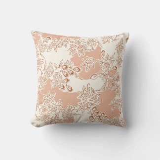 Farbblockiertes Doodle-Floral-Kissen Kissen