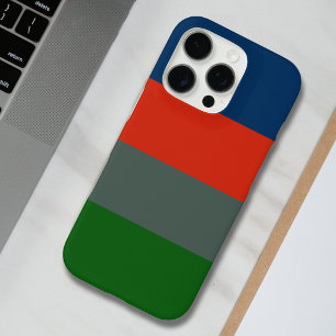 Farbblockmuster für blaue orange grüne Streifen iPhone 16 Pro Hülle