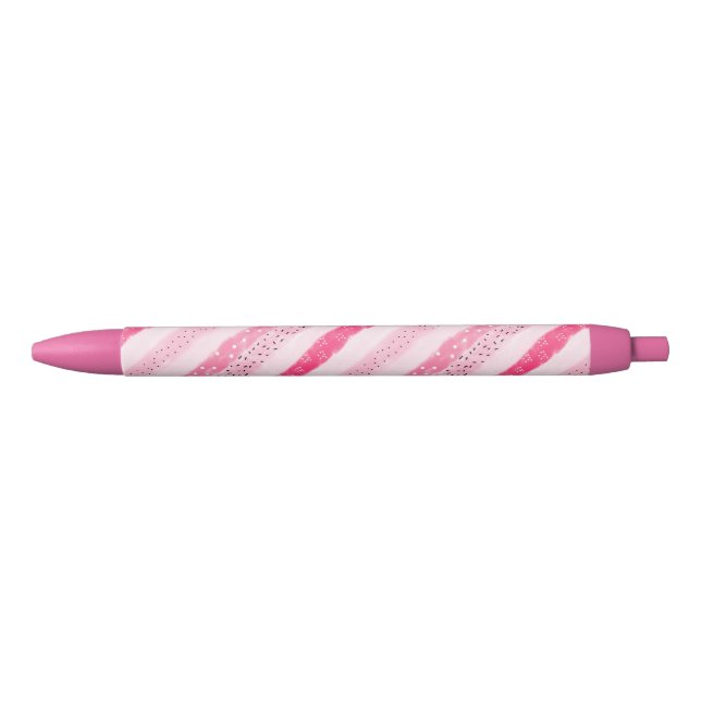 Farbblockstreifen, weiß, rosa Pinselstriche Kugelschreiber (Vorderseite)