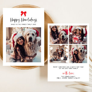 Farbbogen   Happy Howlidays mit Pet Foto Feiertagskarte