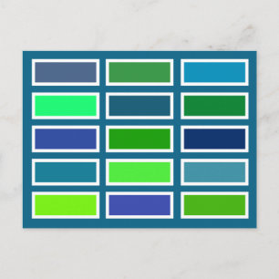 Farbbricks (blau/grün) postkarte