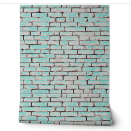 Farbbricks Muster Aquamarin Blau Weiß Grau Tapete