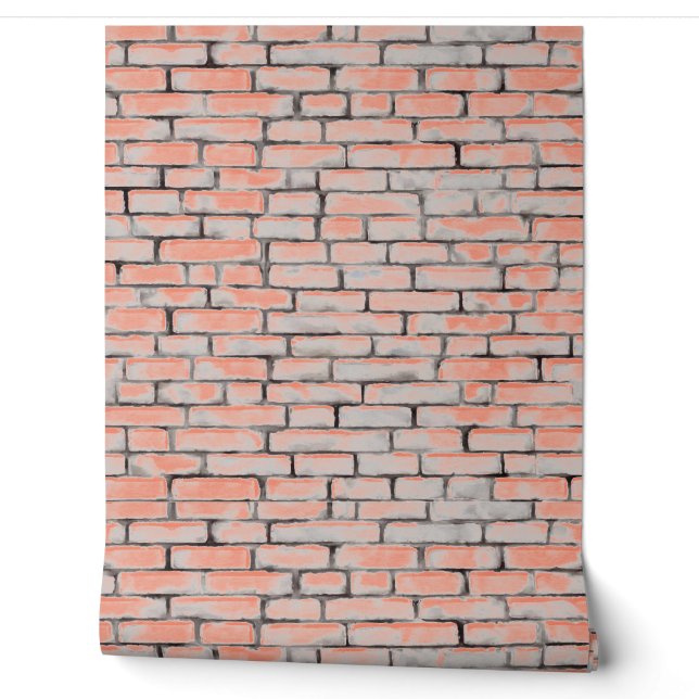 Farbbricks Muster Orange Gray Custom Tapete (Abrollen)