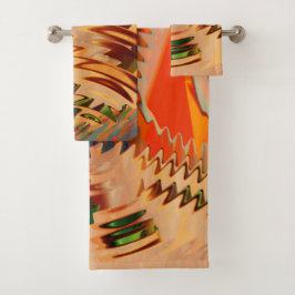 Farbbruch mit Zick- oder Welleneffekt Badhandtuch Set