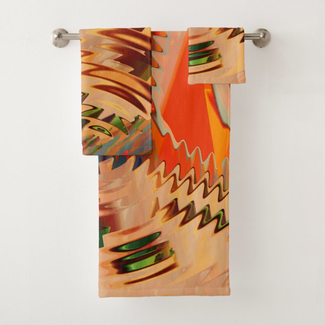 Farbbruch mit Zick- oder Welleneffekt Badhandtuch Set (Insitu)