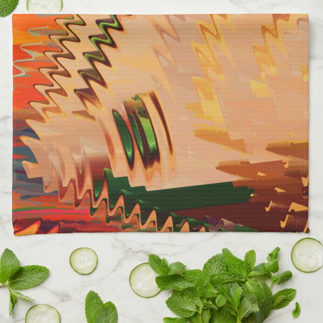 Farbbruch mit Zickzack oder Welleneffektküche bis  Geschirrtuch (Gefaltet)