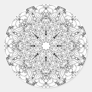 Farbbuch Mandala 1-63 Runder Aufkleber