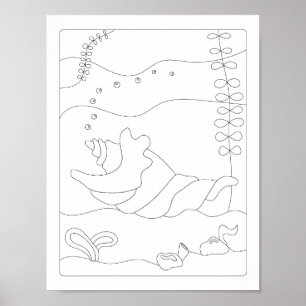 Farbbuch Niedlich Kleine Muschel Antistress Poster