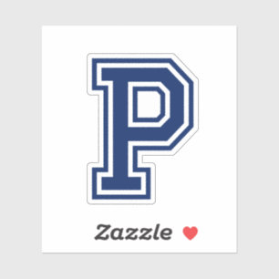 Farbbuchstabe P sportive Uni Schriftart Alphabet Aufkleber
