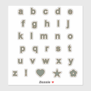 Farbbuchstaben Alphabet Monogram für Sage und Bron Aufkleber