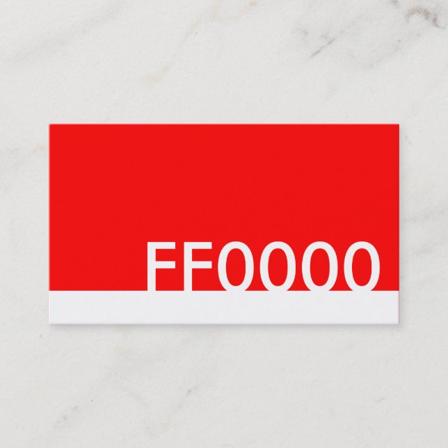Farbcode FF0000 Visitenkarte (Vorderseite)