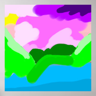 Farbcodierte Landschaft Poster