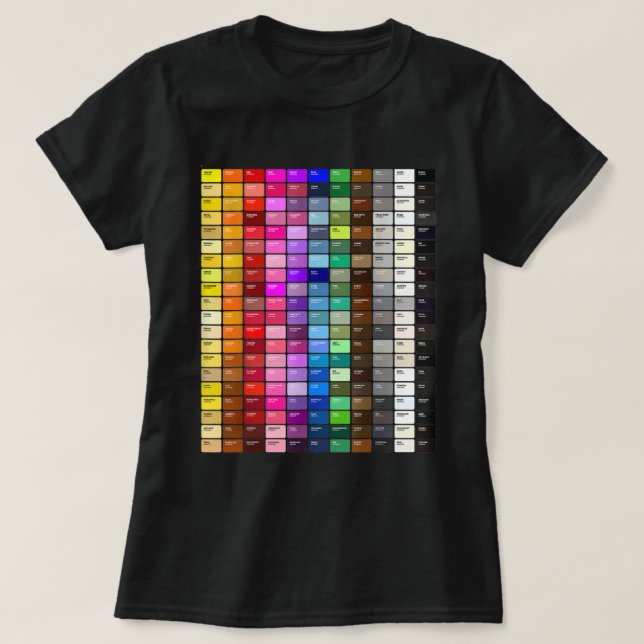 Farbdiagramm-Heftcodes T-Shirt (Design vorne)