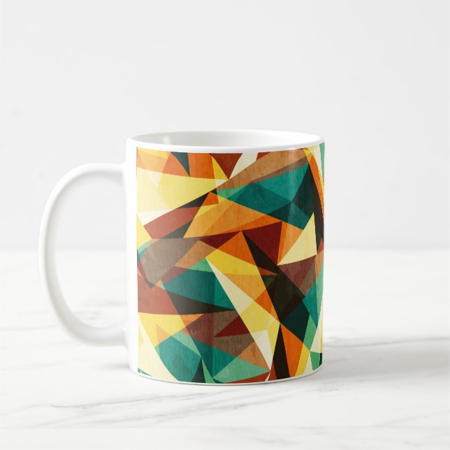 Farbdreieck nahtlose Textur mit Holzeffekt Kaffeetasse (Links)