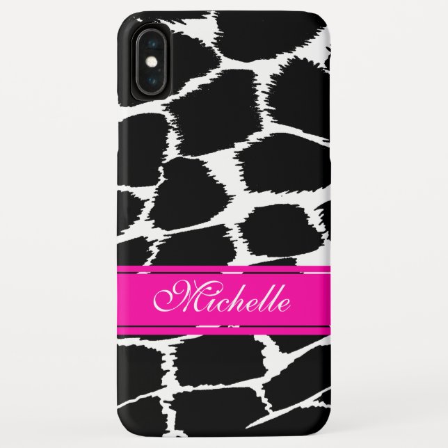 Farbdruck Schwarz, Weiß und Rosa iPhone Case (Rückseite)