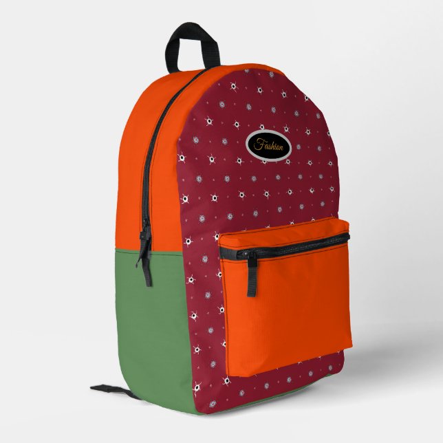 Farbdruckauflage Bedruckter Rucksack (Rückseitige Ecke links)