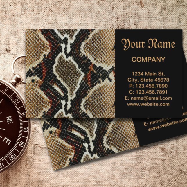 Farbdrucke der Pythonschlange Visitenkarte (wild reptile pattern colorful python snake print business card)