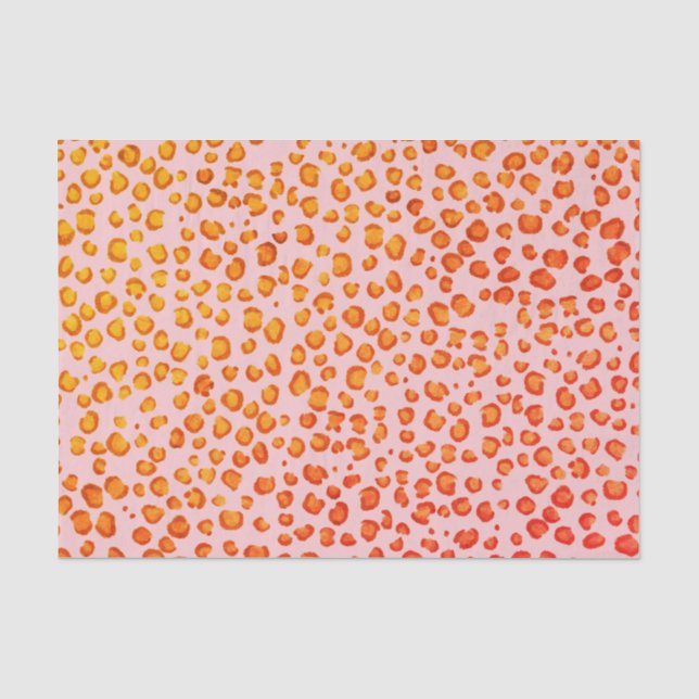 Farbdruckleopard Muster rot Orangengeschenk Seidenpapier (Vorderseite)