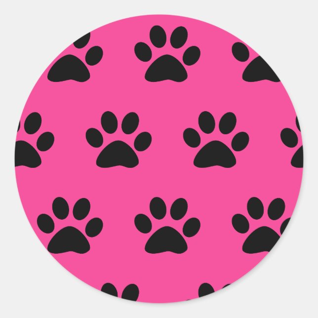 Farbdruckmuster Schwarz Pink Niedlich Stilvoll Gir Runder Aufkleber (Vorderseite)