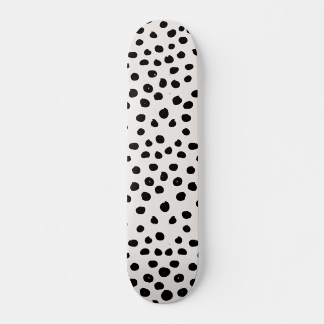 Farbdruckpunkte Schwarz-Weiß-Dalmatiner Skateboard (Vorne)