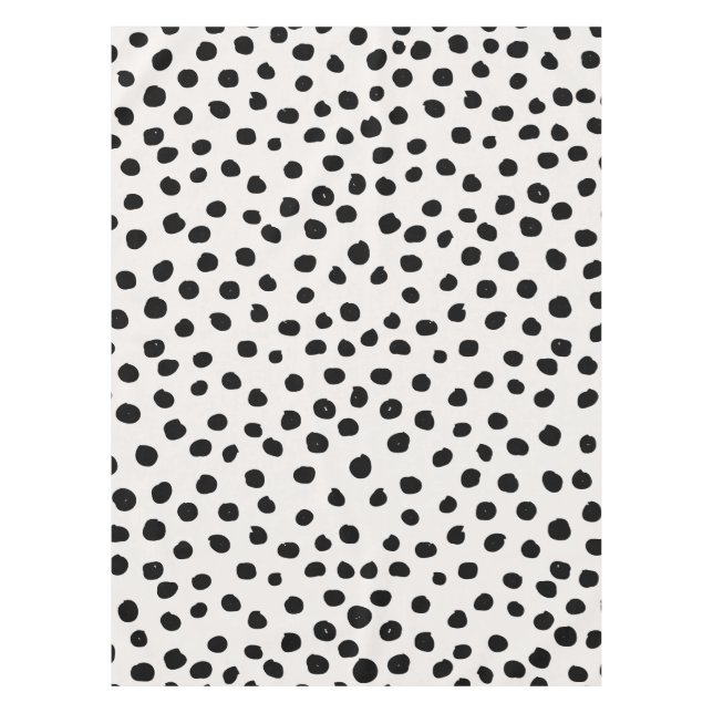 Farbdruckpunkte Schwarz-Weiß-Dalmatiner Tischdecke (Vorderseite)