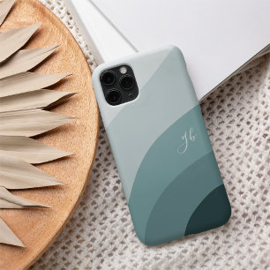 Farbdurchsatzmonogramm für den grünen Boho mit Min iPhone 16 Hülle