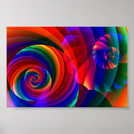 Farbe 7 Cool Modernes Abstraktes Fraktal Art Poster