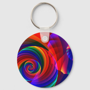 Farbe 7 Cool Modernes Abstraktes Fraktal Art Schlüsselanhänger