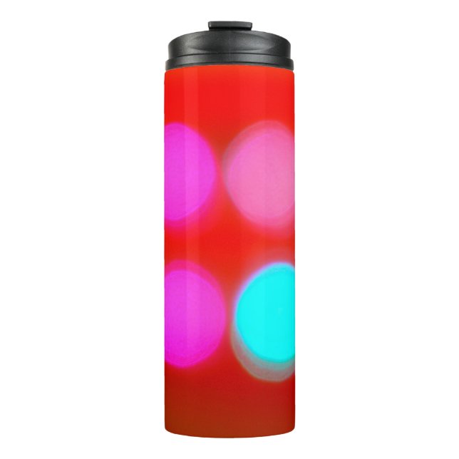 Farbe Abstrakt Unscharfe rote Hintergrundfarbe Leu Thermosbecher (Vorderseite)