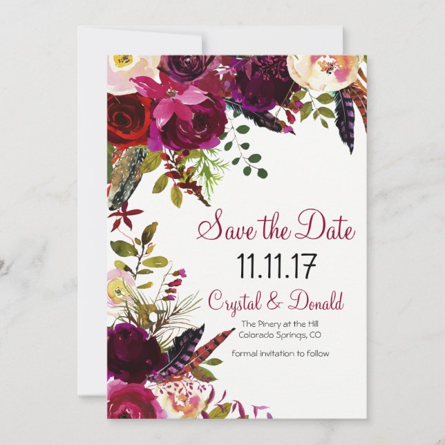 FARBE ÄNDERN - Save the Date der Blumen (Vorderseite)