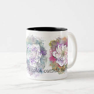 Farbe außerhalb der Blume Wasserfarbe Tasse