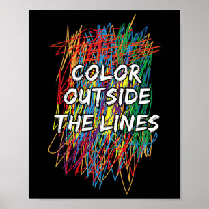 Farbe außerhalb der Linien Autismus Bewusstsein fü Poster