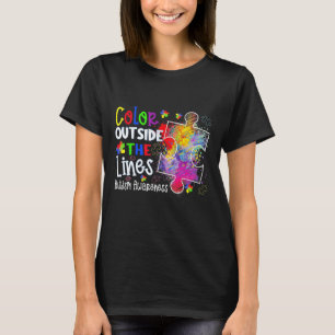 Farbe außerhalb der Linien Autismus Bewusstsein We T-Shirt