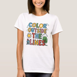 Farbe außerhalb des Autismus-Shirts der Linien - A T-Shirt