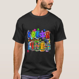 Farbe außerhalb des Lines Welt Autismus Bewusstsei T-Shirt