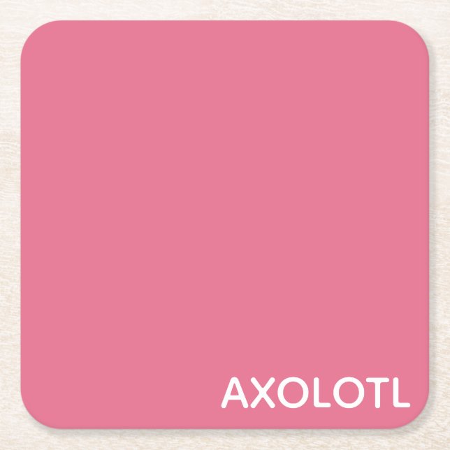 Farbe Axolotl pink Rechteckiger Pappuntersetzer (Vorderseite)