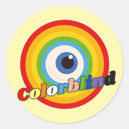 Farbe blind - Regenbogenaugenblase Runder Aufkleber