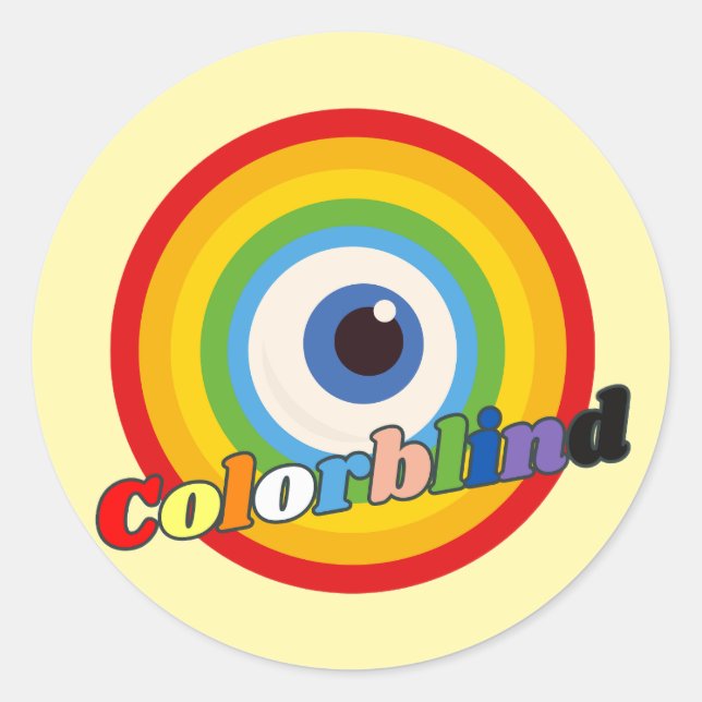 Farbe blind - Regenbogenaugenblase Runder Aufkleber (Vorderseite)