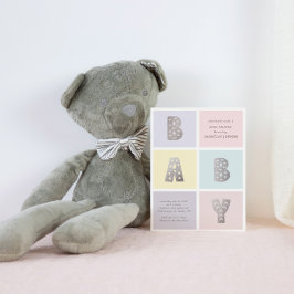Farbe Block Pastel Silver Baby Dusche Einladung