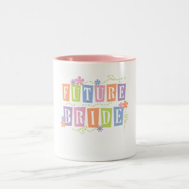 Farbe blockiert zukünftige Braut Zweifarbige Tasse (Mittel)