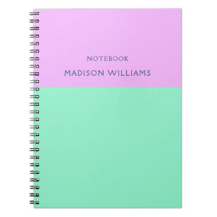 Farbe Blockname Pastell Neon Mint und Rosa Notizblock