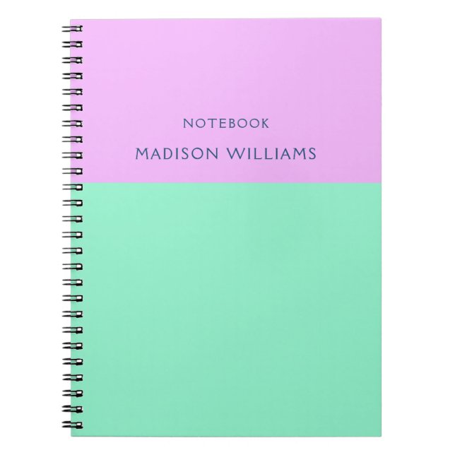 Farbe Blockname Pastell Neon Mint und Rosa Notizblock (Vorderseite)