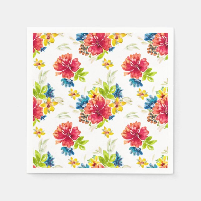 Farbe Burst Wasserfarbe Blumenzapfel Serviette (Vorderseite)